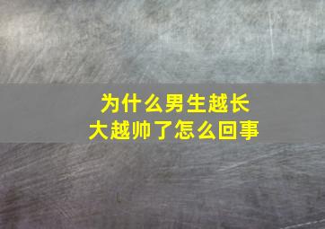 为什么男生越长大越帅了怎么回事