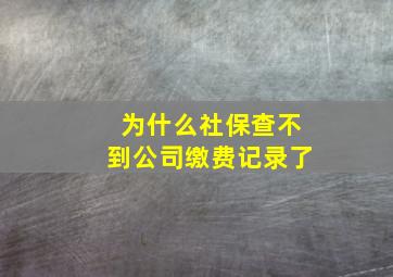 为什么社保查不到公司缴费记录了