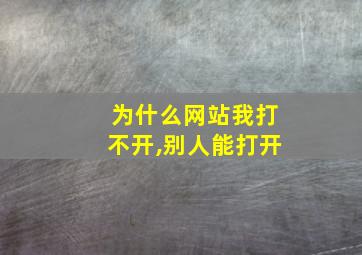 为什么网站我打不开,别人能打开