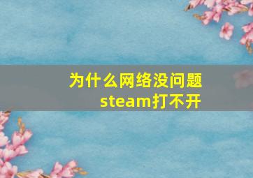 为什么网络没问题steam打不开