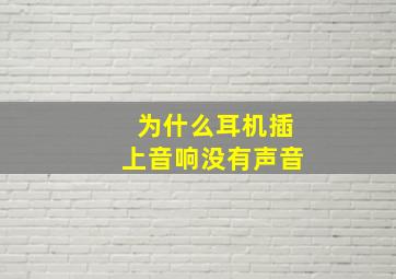 为什么耳机插上音响没有声音