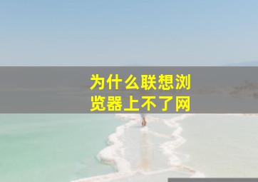 为什么联想浏览器上不了网