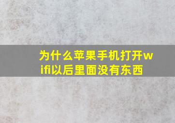 为什么苹果手机打开wifi以后里面没有东西