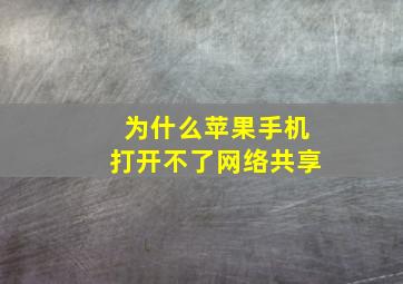 为什么苹果手机打开不了网络共享