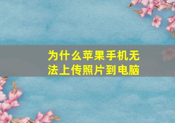 为什么苹果手机无法上传照片到电脑