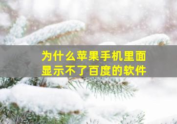 为什么苹果手机里面显示不了百度的软件