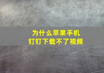 为什么苹果手机钉钉下载不了视频