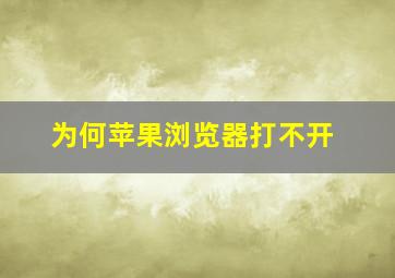 为何苹果浏览器打不开