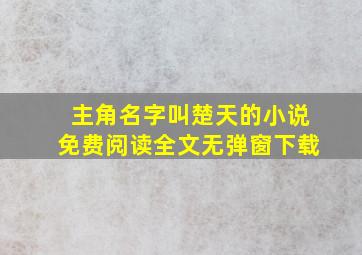 主角名字叫楚天的小说免费阅读全文无弹窗下载