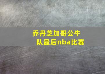 乔丹芝加哥公牛队最后nba比赛