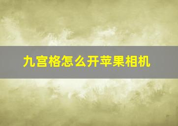 九宫格怎么开苹果相机