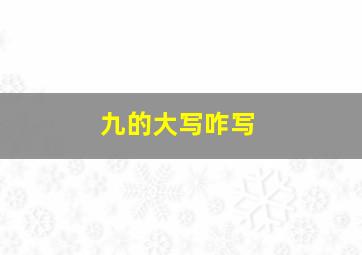 九的大写咋写