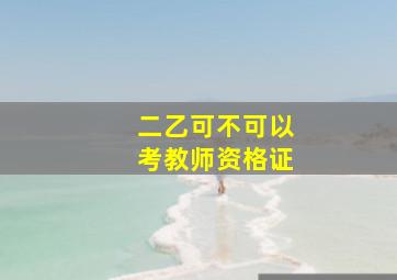 二乙可不可以考教师资格证