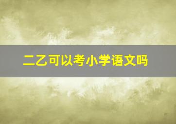 二乙可以考小学语文吗