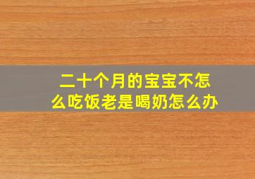 二十个月的宝宝不怎么吃饭老是喝奶怎么办