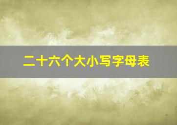 二十六个大小写字母表