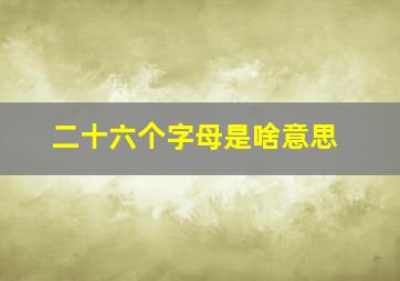 二十六个字母是啥意思