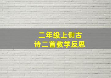 二年级上侧古诗二首教学反思