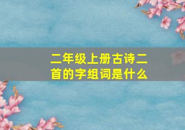 二年级上册古诗二首的字组词是什么