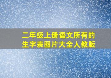 二年级上册语文所有的生字表图片大全人教版