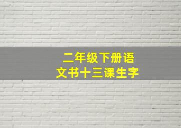 二年级下册语文书十三课生字