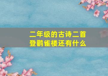 二年级的古诗二首登鹳雀楼还有什么