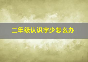 二年级认识字少怎么办