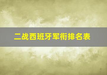 二战西班牙军衔排名表