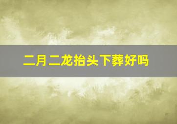 二月二龙抬头下葬好吗