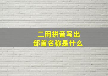 二用拼音写出部首名称是什么