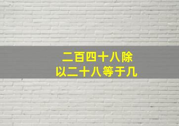 二百四十八除以二十八等于几