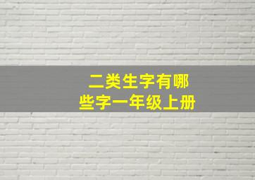 二类生字有哪些字一年级上册