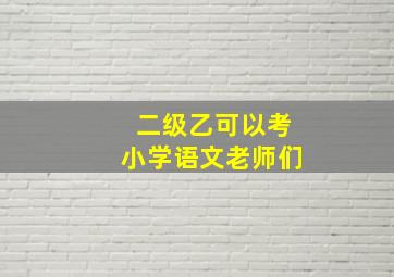 二级乙可以考小学语文老师们