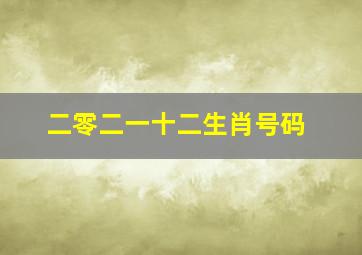 二零二一十二生肖号码