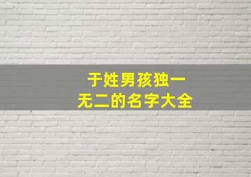 于姓男孩独一无二的名字大全