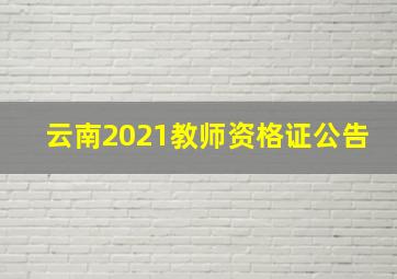 云南2021教师资格证公告