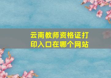 云南教师资格证打印入口在哪个网站