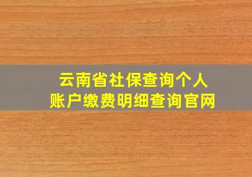 云南省社保查询个人账户缴费明细查询官网