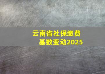 云南省社保缴费基数变动2025