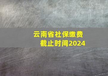 云南省社保缴费截止时间2024