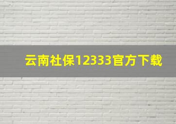 云南社保12333官方下载