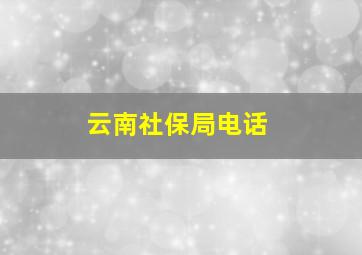 云南社保局电话