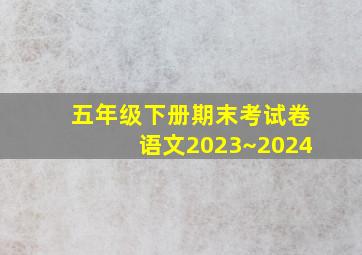 五年级下册期末考试卷语文2023~2024