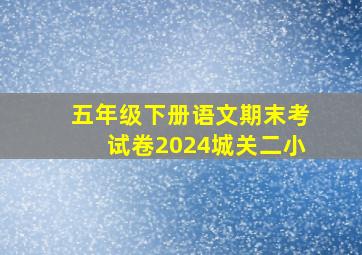 五年级下册语文期末考试卷2024城关二小