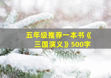 五年级推荐一本书《三国演义》500字