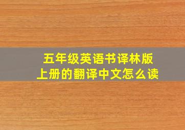 五年级英语书译林版上册的翻译中文怎么读