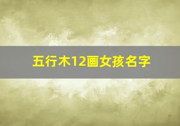 五行木12画女孩名字