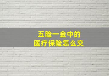 五险一金中的医疗保险怎么交