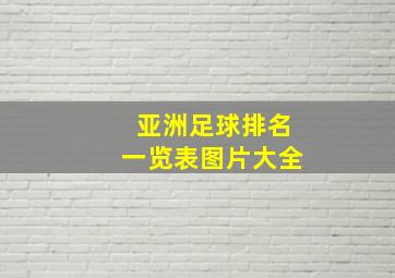 亚洲足球排名一览表图片大全