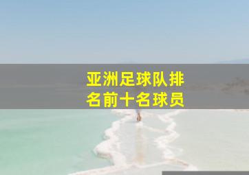 亚洲足球队排名前十名球员